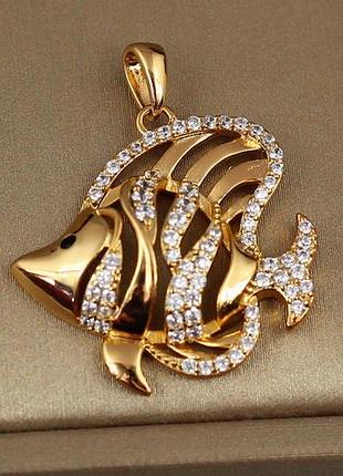 Кулон xuping jewelry рыбка скалярия 2.4 см золотистый love-shopping