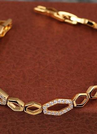 Браслет xuping jewelry гистограмма 16,5 см 6 мм золотистый love-shopping
