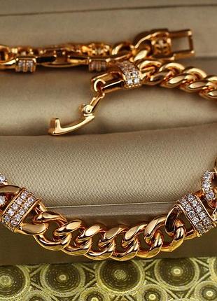 Браслет xuping jewelry иллюзия 17 см 8 мм золотистый love-shopping