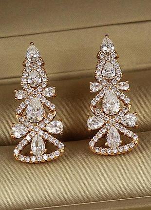 Сережки xuping jewelry ялиночка 2,7 см золотисті love-shopping