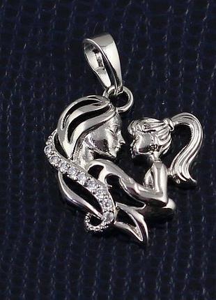 Кулон xuping jewelry дочки матери 1.6 см серебристый love-shopping