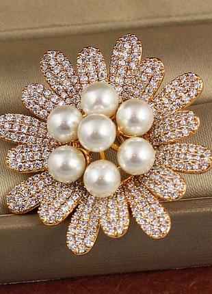 Брошь xuping jewelry снежка золотистая love-shopping