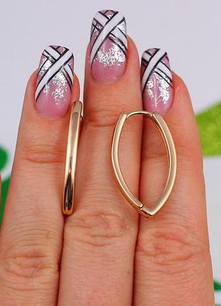 Серьги xuping jewelry дорожки без камней 2,8 см золотистые love-shopping