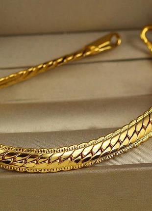 Браслет xuping jewelry снейк с огранкой 18 см 6 мм лимонное золото love-shopping