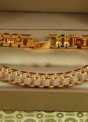 Браслет xuping jewelry вплетеная лента 17 см 9 мм золотистый love-shopping