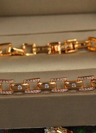 Браслет xuping jewelry краплі на склі 19 см 6 мм золотистий love-shopping