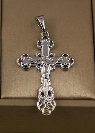 Хрестик xuping jewelry з розп'яттям края кільцями 4 см сріблястий love-shopping