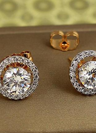 Сережки гвоздики xuping jewelry матрьошки з родієм 1,2 см золотисті love-shopping