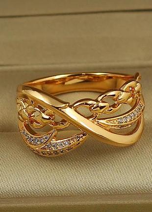 Кольцо xuping jewelry сварог р 18 золотистое love-shopping