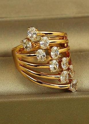 Кольцо xuping jewelry мираж 16 р золотистое love-shopping