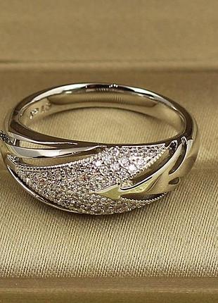 Кольцо xuping jewelry направление р 18 серебристое love-shopping