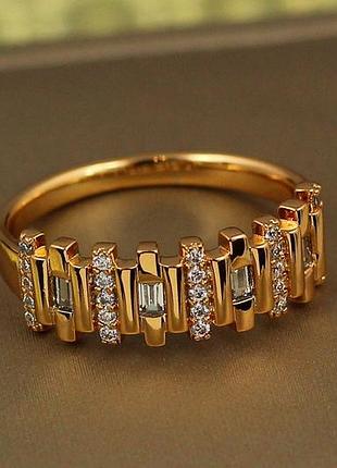 Кольцо xuping jewelry заборчик р 18 золотистое love-shopping