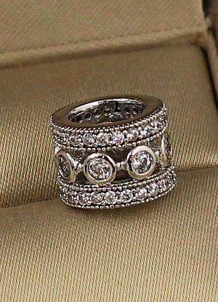 Кулон шарм xuping jewelry с крупными камнями по центру 8 мм серебристый love-shopping
