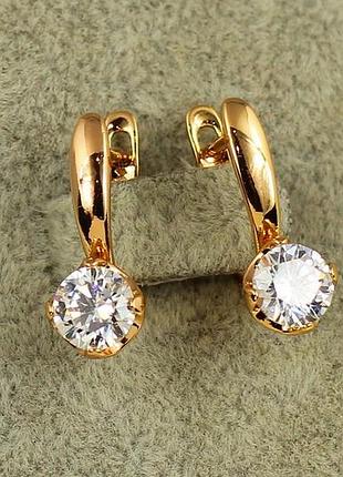 Серьги xuping jewelry минимализм 1,8 см золотистые love-shopping