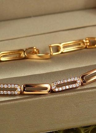Браслет xuping jewelry іспанія 18,5 см 4 мм золотистий love-shopping