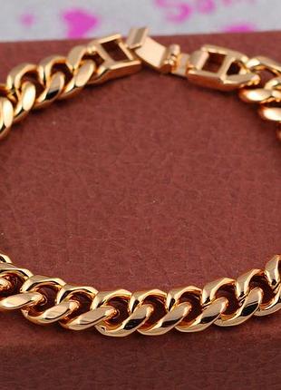 Браслет xuping jewelry панцирный 20 см 9 мм золотистый love-shopping