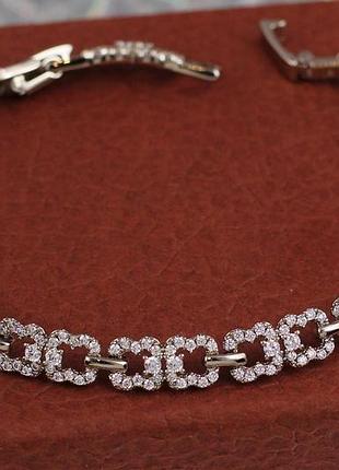 Браслет xuping jewelry кокетка 18 см 6 мм серебристый love-shopping