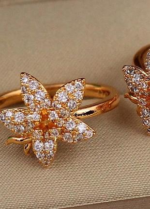 Кільце xuping jewelry лілія з тичинками р 19 золотисте love-shopping