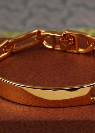 Браслет xuping jewelry рокот с пластиной 19 см 11 мм золотистый love-shopping
