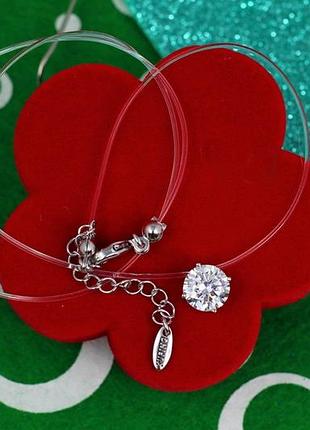 Леска xuping jewelry камень 8 мм 40 см добавка 5 см серебристая love-shopping