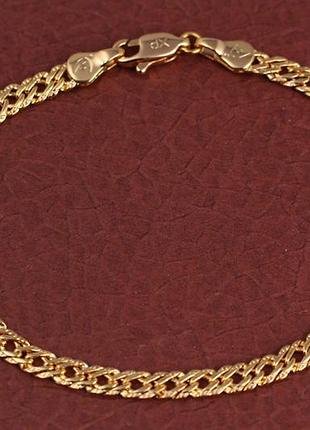 Браслет xuping jewelry ромб с огранкой 19 см 4 мм золотистый love-shopping
