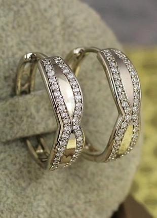 Серьги кольца xuping jewelry песочные часы 2.2 см серебристые love-shopping