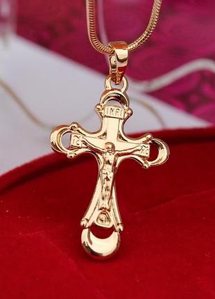 Крестик xuping jewelry на краях полукольца 2,5 см золотистый love-shopping