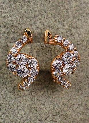 Серьги xuping jewelry равновесие 1,7 см золотистые love-shopping