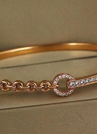 Браслет бенгл xuping jewelry сушки 60 мм на руку від 17 до 19 см золотистий love-shopping
