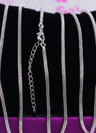Ланцюг xuping jewelry джгут з дірочками 40 см 2 мм добавка 5 см сріблястий love-shopping