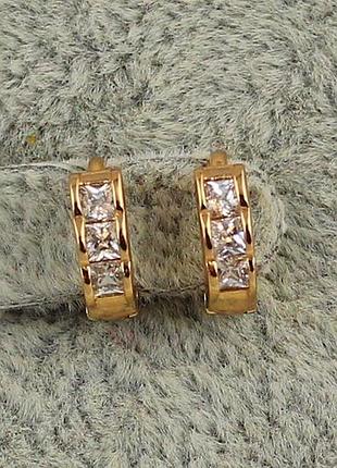 Сережки xuping jewelry кубики 1 см золотисті love-shopping