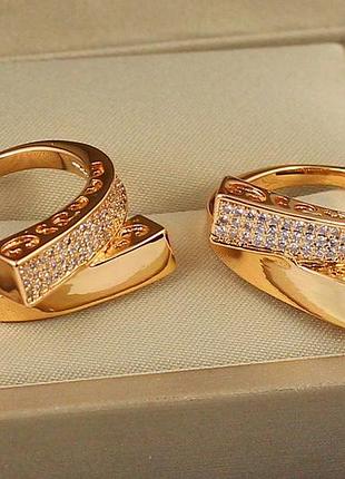 Кольцо xuping jewelry единение р 16 золотистое love-shopping