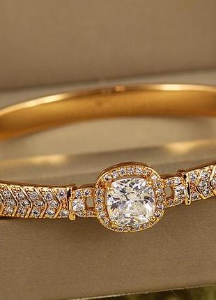Браслет бэнгл xuping jewelry сияние императрицы 60 мм на руку от 17 до 19 см золотистый love-shopping