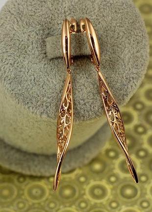 Сережки підвіски xuping jewelry вита сулька 5.7 см золотисті love-shopping