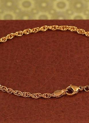 Браслет xuping jewelry кордовый 20 см 3 мм золотистый love-shopping