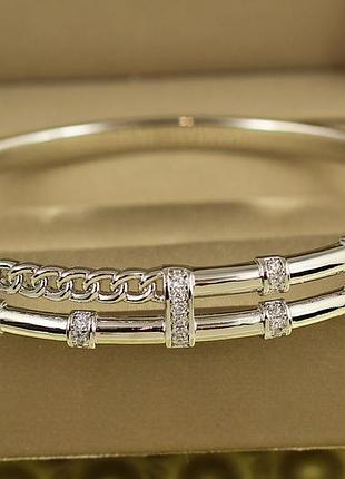 Браслет бенгл xuping jewelry шляхетний дизайн від 17 см до 19 см сріблястий love-shopping