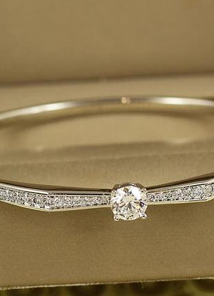 Браслет бэнгл xuping jewelry сияющий акцент от 17 см до 19 см серебристый love-shopping
