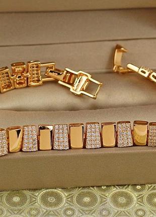 Браслет xuping jewelry шелковый путь 17,5 см 8 мм золотистый love-shopping