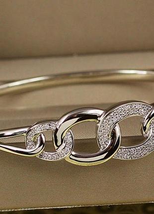 Браслет бэнгл xuping jewelry целостность 60 мм 14 мм на руку от 17 см до 19 см серебристый love-shopping