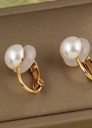 Серьги клипсы xuping jewelry половинка жемчужины 1,6 см золотистые love-shopping