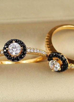 Кольцо xuping jewelry день и ночь р 16 золотистое love-shopping