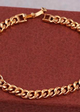 Браслет xuping jewelry панцирный гурмета 20 см 5 мм золотистый love-shopping