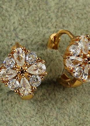 Сережки xuping jewelry подія 1,5 см золотисті love-shopping