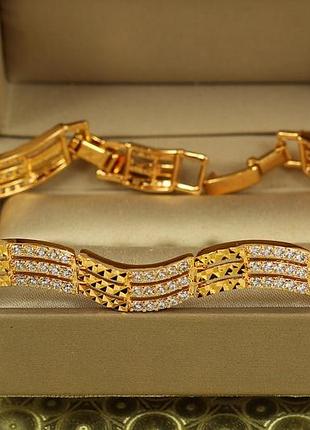 Браслет xuping jewelry волна жизни 18 см золотистый love-shopping