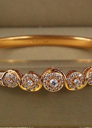 Браслет бэнгл xuping jewelry пять светил 60 мм 8 мм на руку от 17 см до 19 см золотистый love-shopping