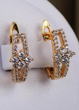 Сережки xuping jewelry дриада 1.5 см золотисті love-shopping