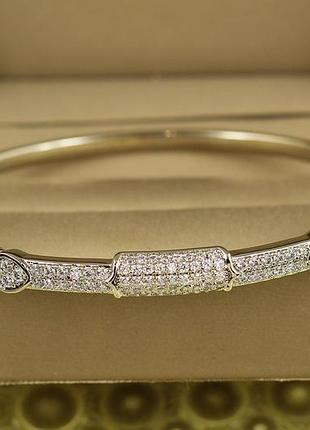 Браслет бенгл xuping jewelry козир від 17 см до 19 см сріблястий love-shopping