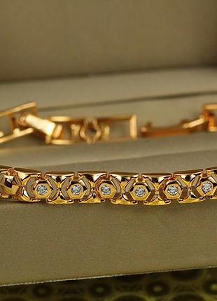 Браслет xuping jewelry важный момент 21 см 6 мм золотистый love-shopping