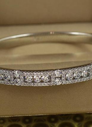 Браслет бенгл xuping jewelry стужа від 17 см до 19 см сріблястий love-shopping