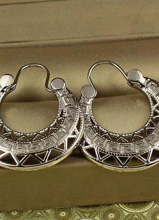 Серьги коромысла xuping jewelry гетто 3 см серебристые love-shopping